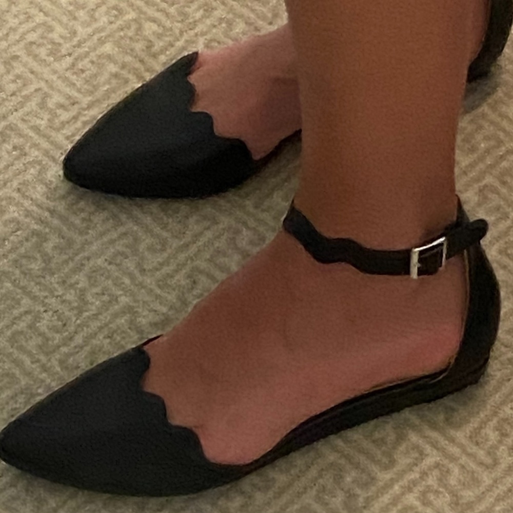 CL by Laundry Studio Ankle Strap Flats Black 11